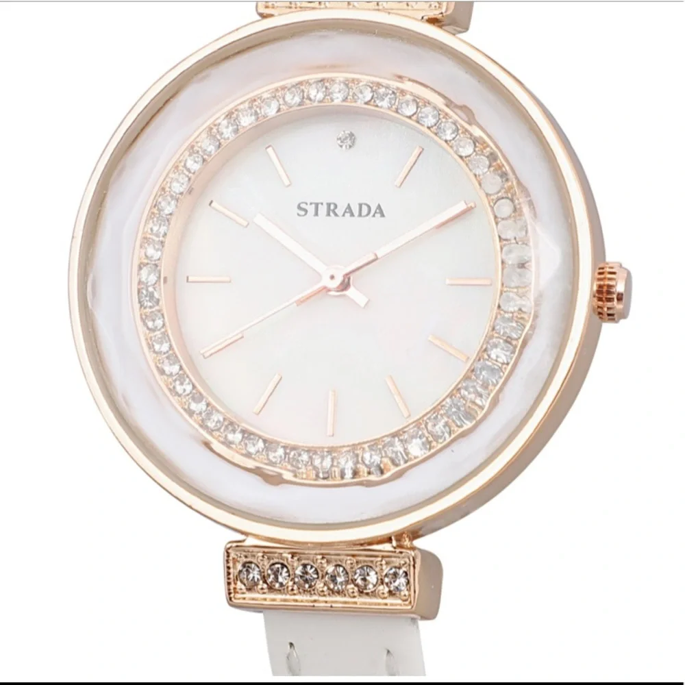 White Watch with White Austrian Crystals